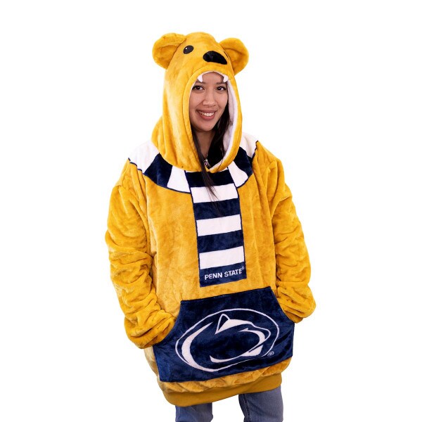 model wearing Adult Penn State Nittany Lion Snugible 2-in-1 Blanket Hoodie & Pillow